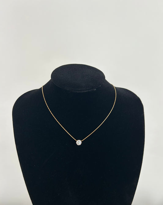 Gold Round CZ Necklace