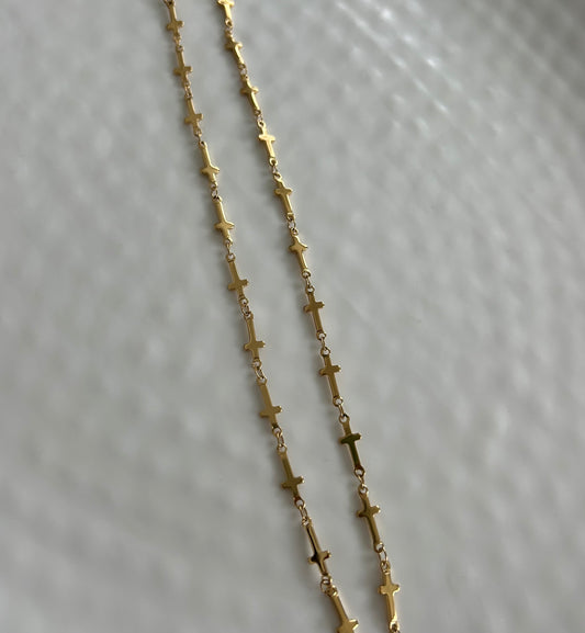 Gold Cross Chain Necklace