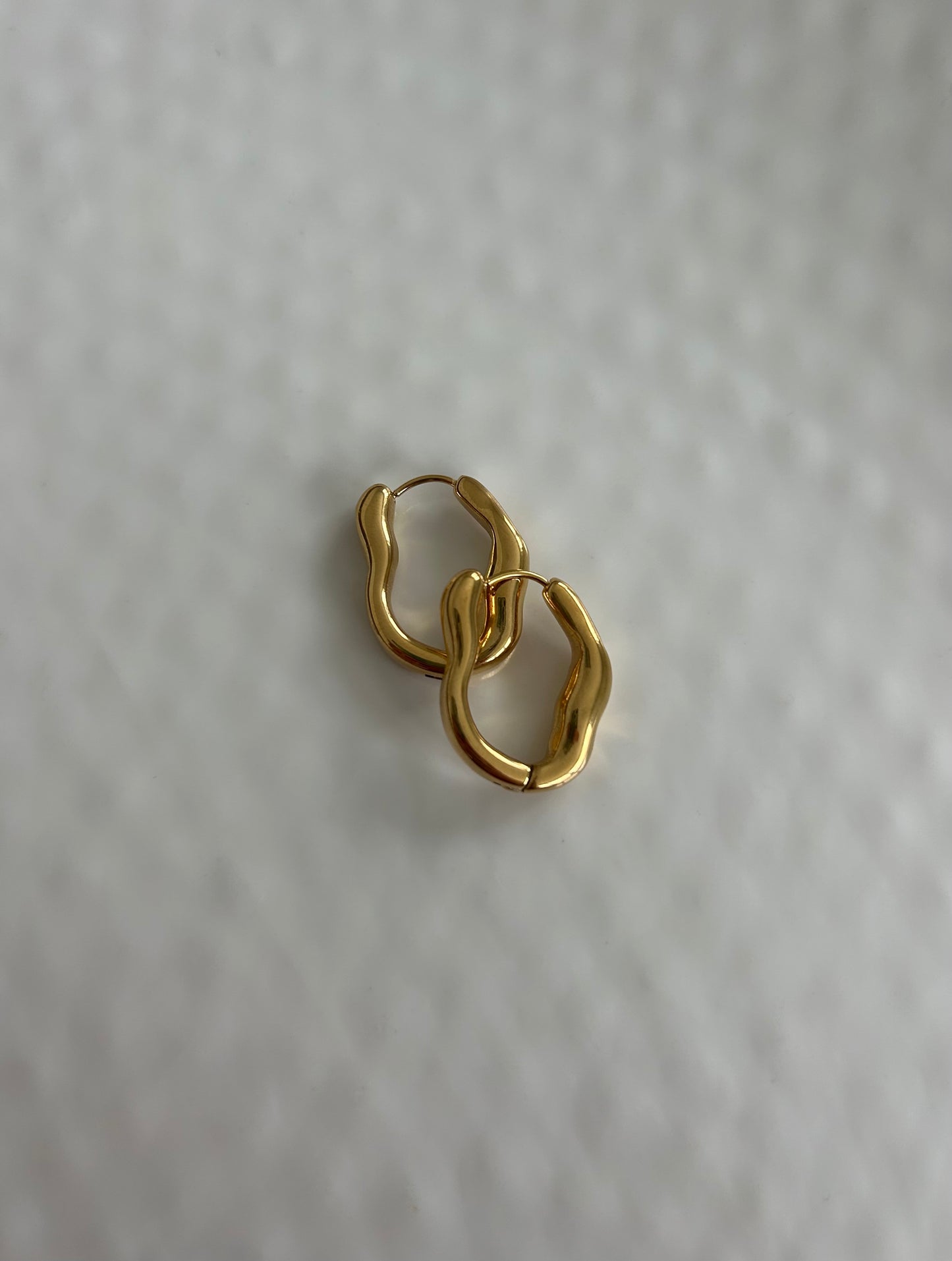 Gold Wavy Hoop Earring
