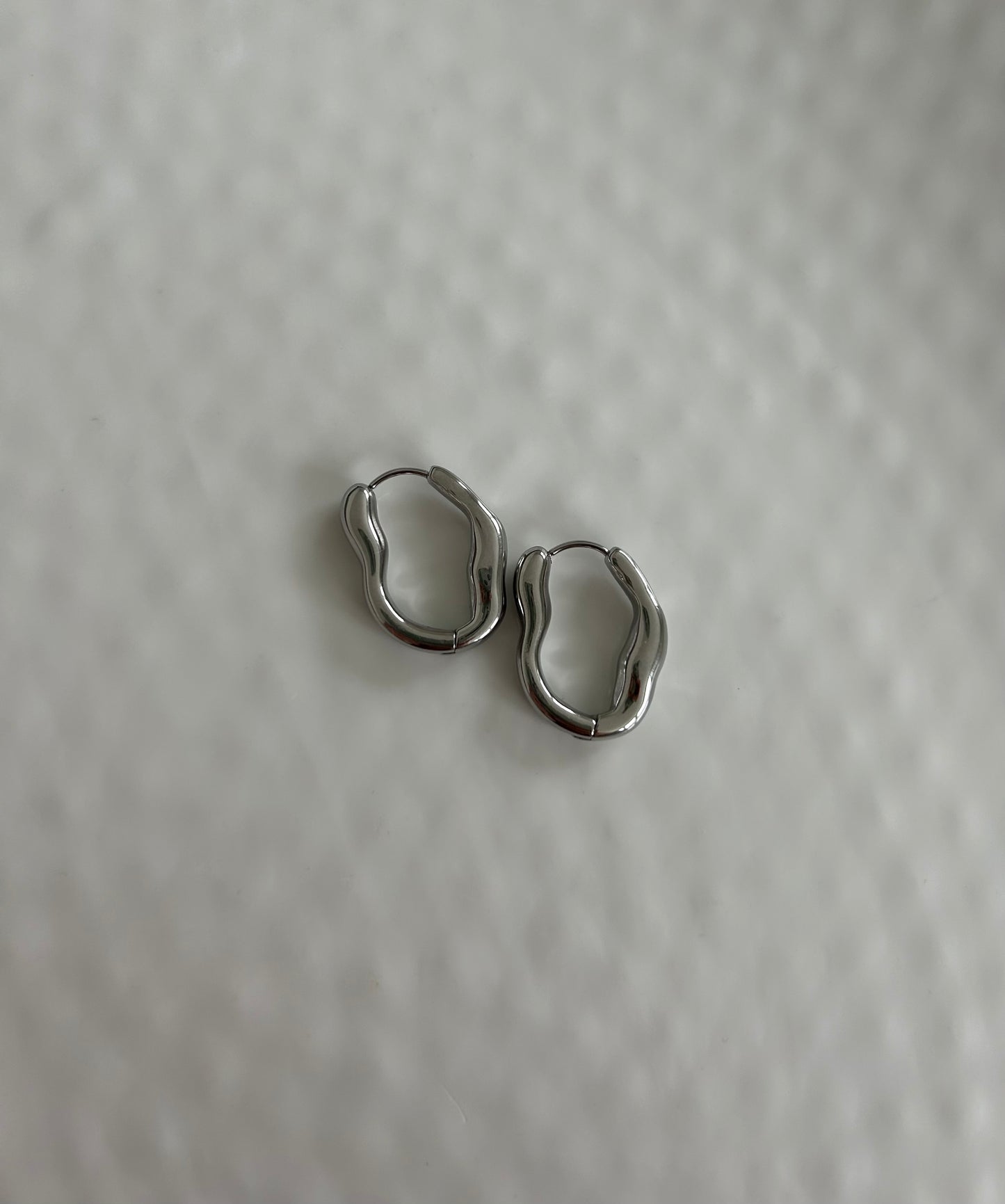 Silver Wavy Hoop Earring