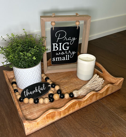 Wooden Tray Set