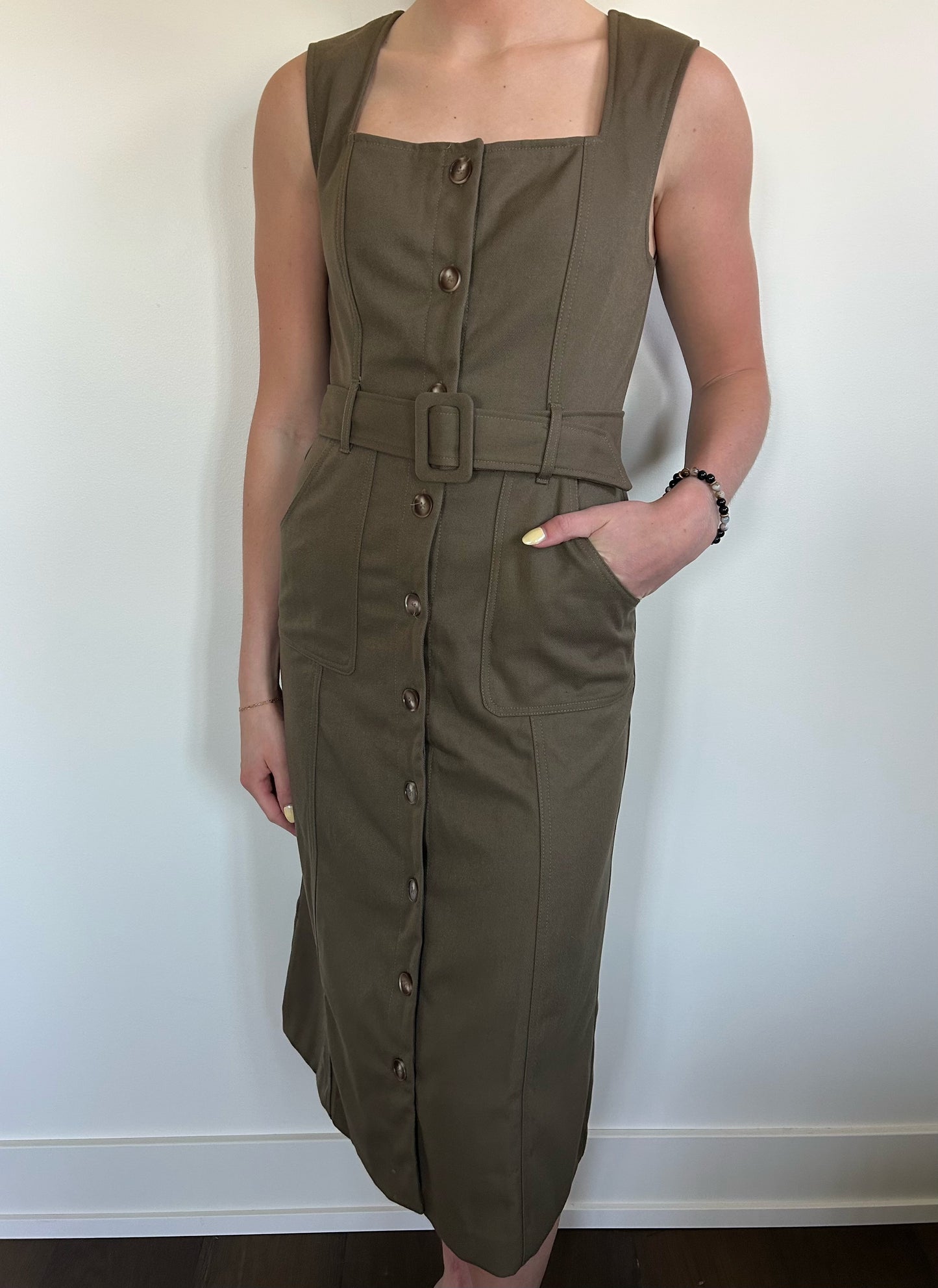 Army Green Pencil Dress
