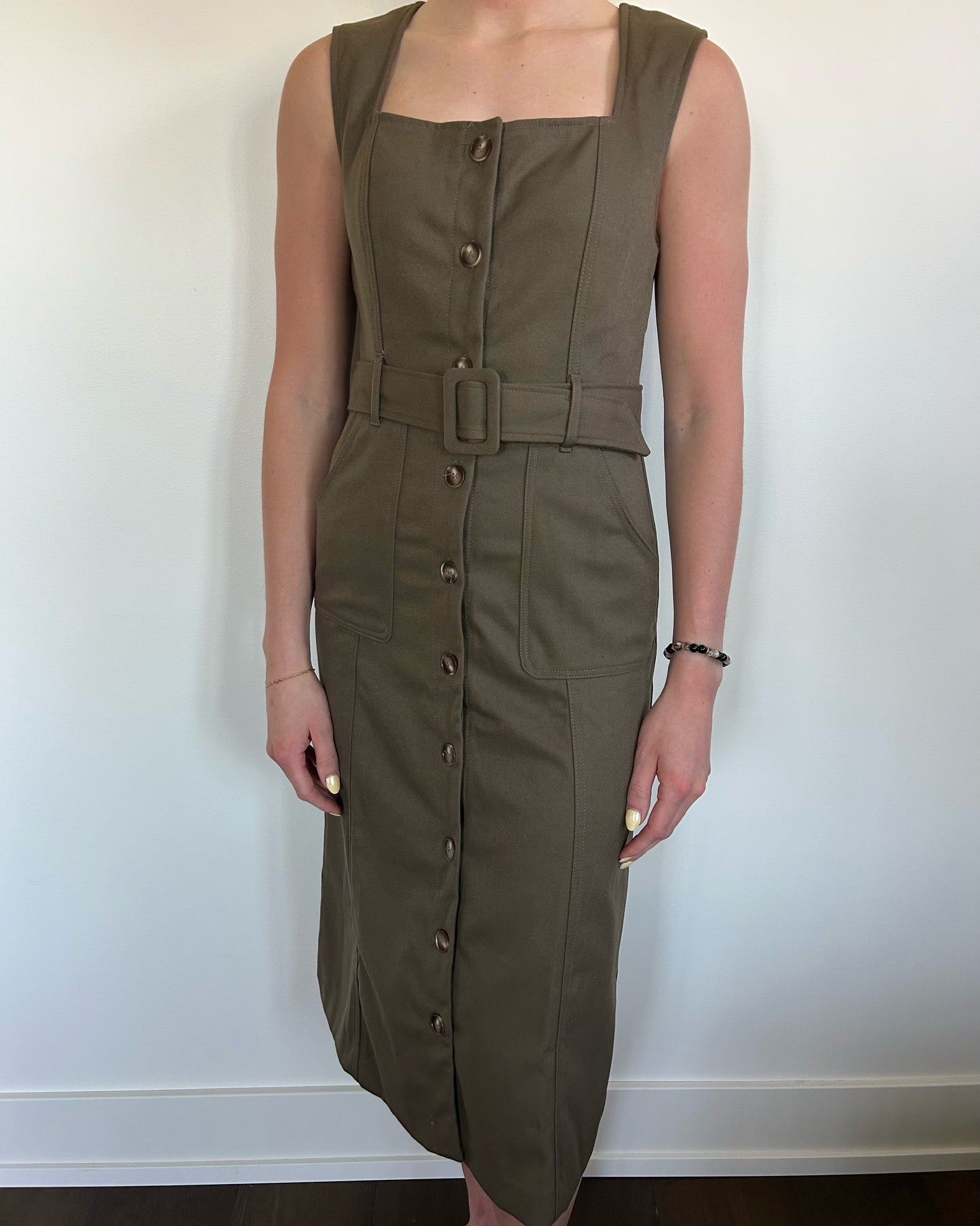 Army Green Pencil Dress