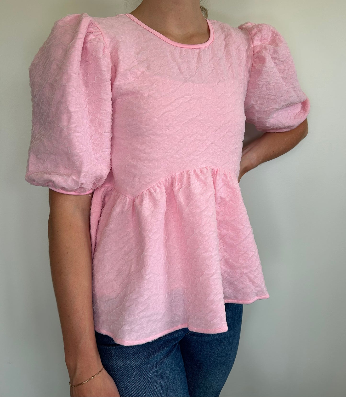 Cotton Candy Pink Textured Top