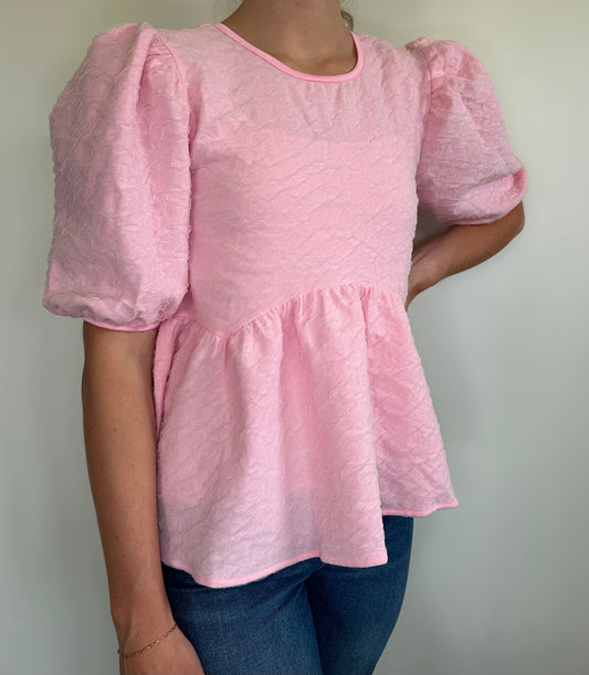 Cotton Candy Pink Textured Top