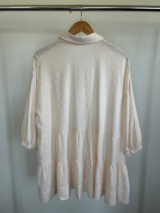 Cream Shirt Dress/Swimsuit Cover Up