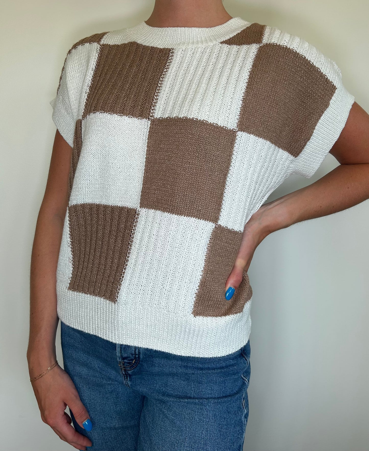 Coffee/Ivory Sweater Top